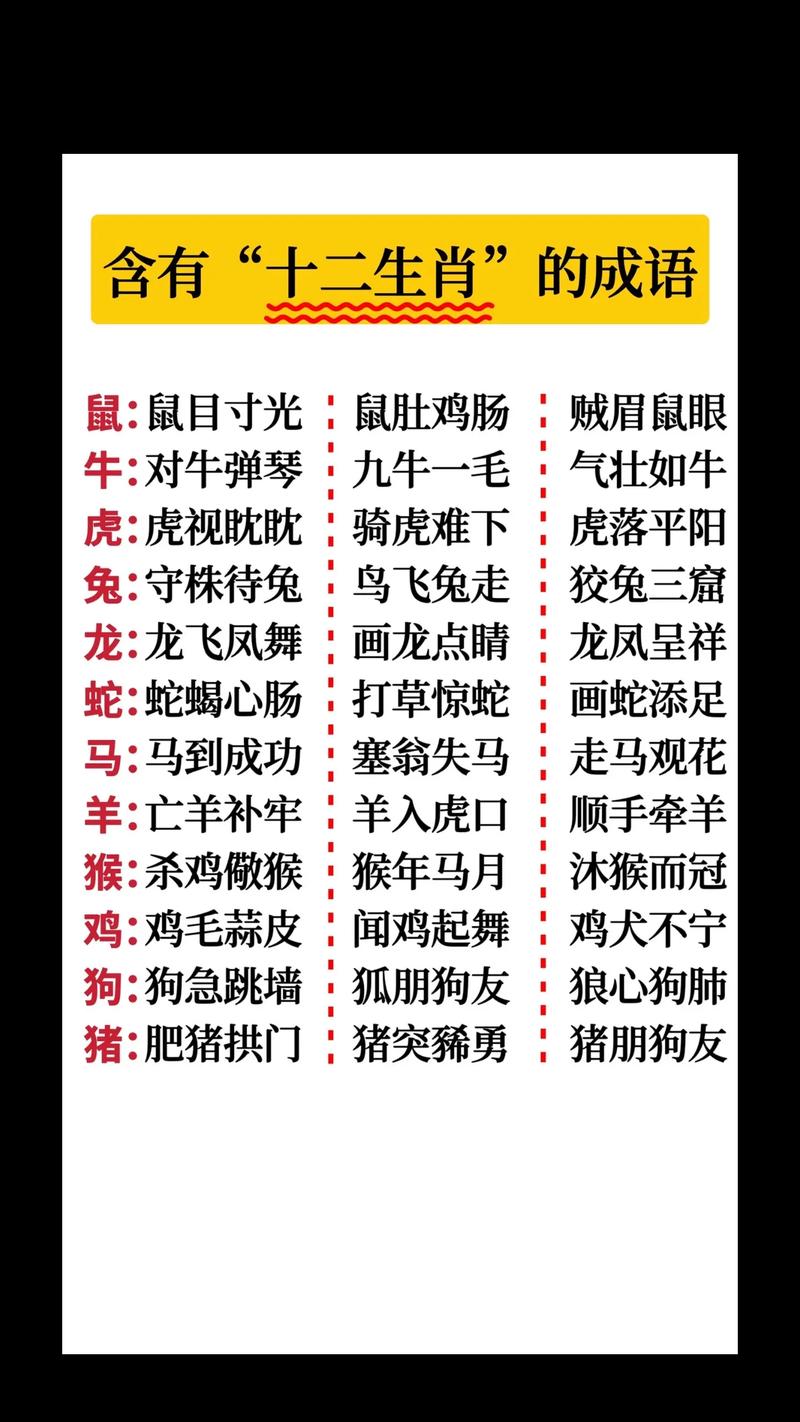 十二生肖成语书,十二生肖成语大全四字成语