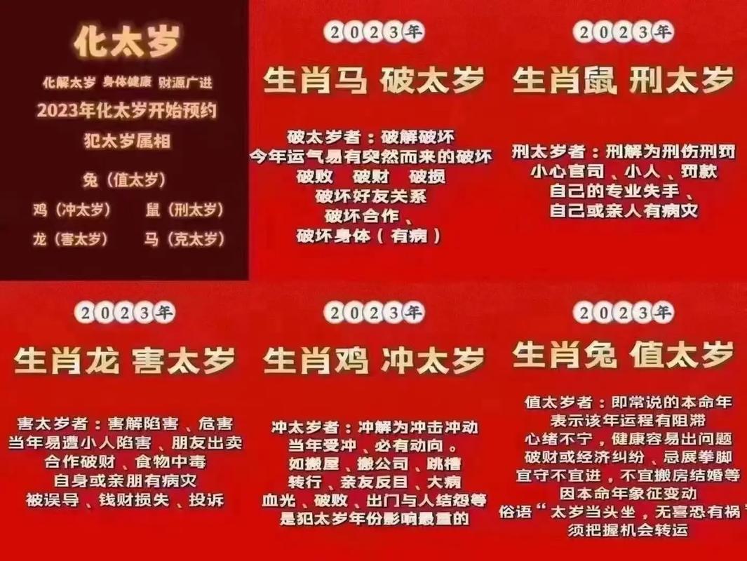 2023年什么生肖的人犯太岁,2023年犯太岁生肖都有什么属相
