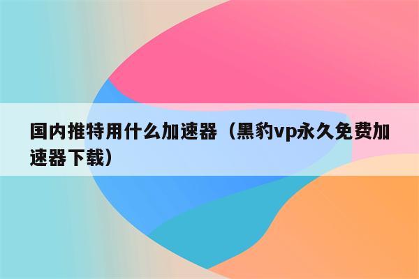 黑豹vp(永久免费加速器下载官网的简单介绍