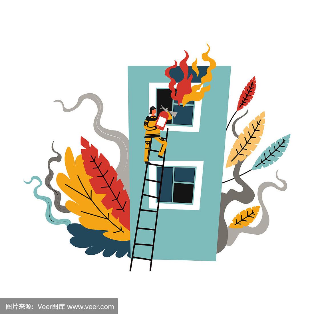 幼儿园消防梯子卡通图片_幼儿园消防梯子卡通图片简笔画