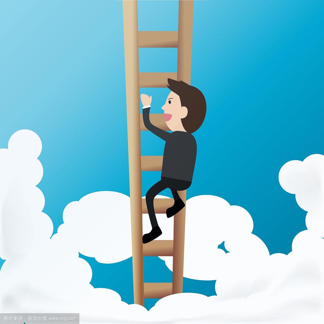 小人爬梯子卡通图片_小人爬梯子简笔画图片